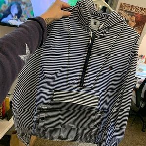 Southern Proper Striped Rain Jacket Pullover Sm